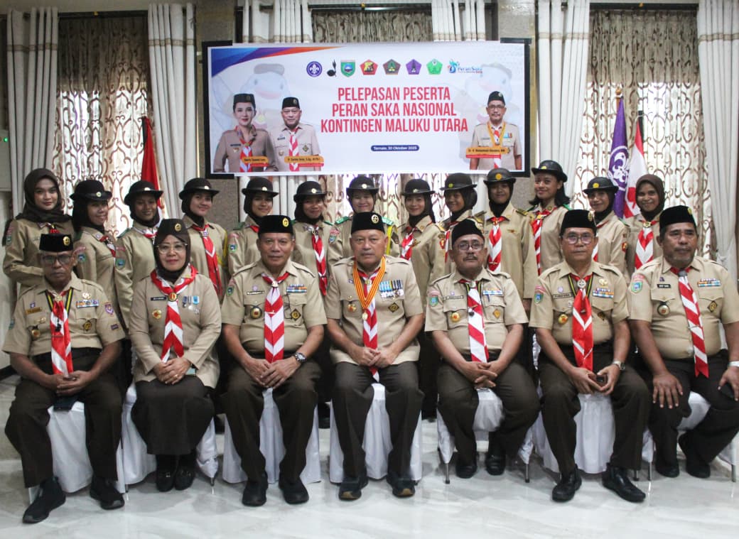 Kontingen Pramuka Maluku Utara Ikut Peran Saka Nasional di Gorontalo