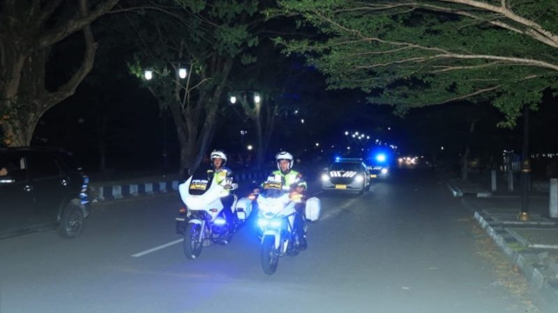 Cegah Kecelakaan dan Kejahatan Jalanan, Satgas Operasi Ketupat Kie Raha Gelar Patroli ‘Blue Light’ di Sofifi