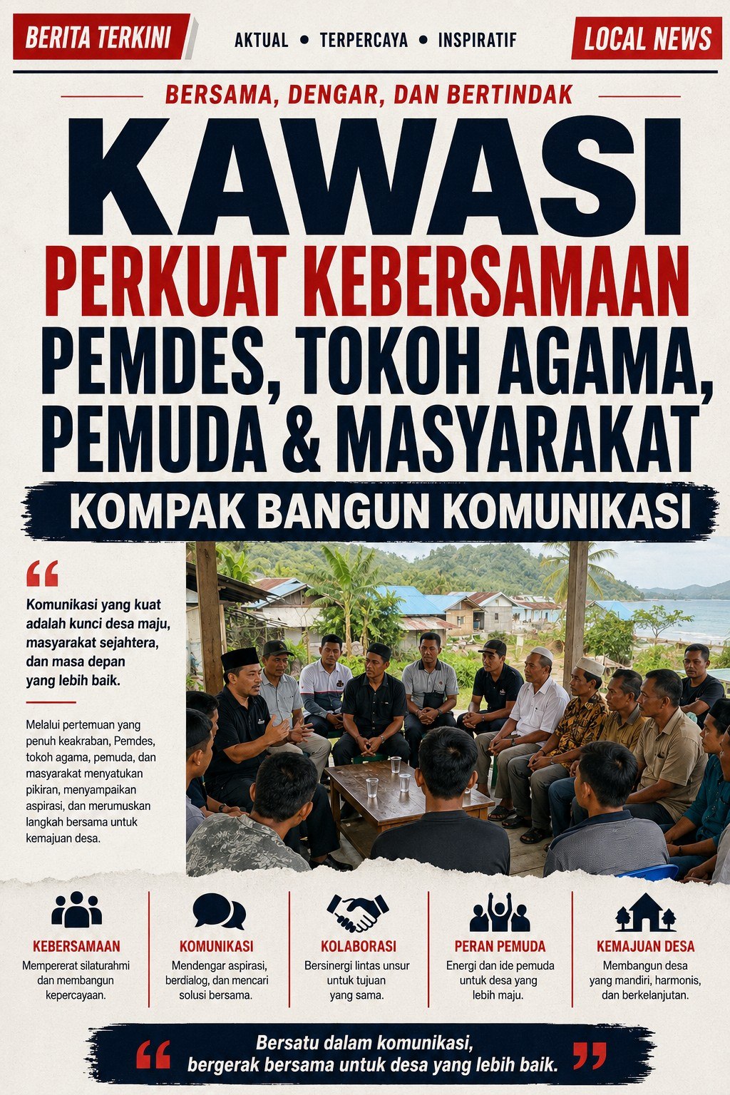 Kawasi Perkuat Kebersamaan: Pemdes, Tokoh Agama, Pemuda dan Masyarakat Bersatu Jalin Silaturahmi